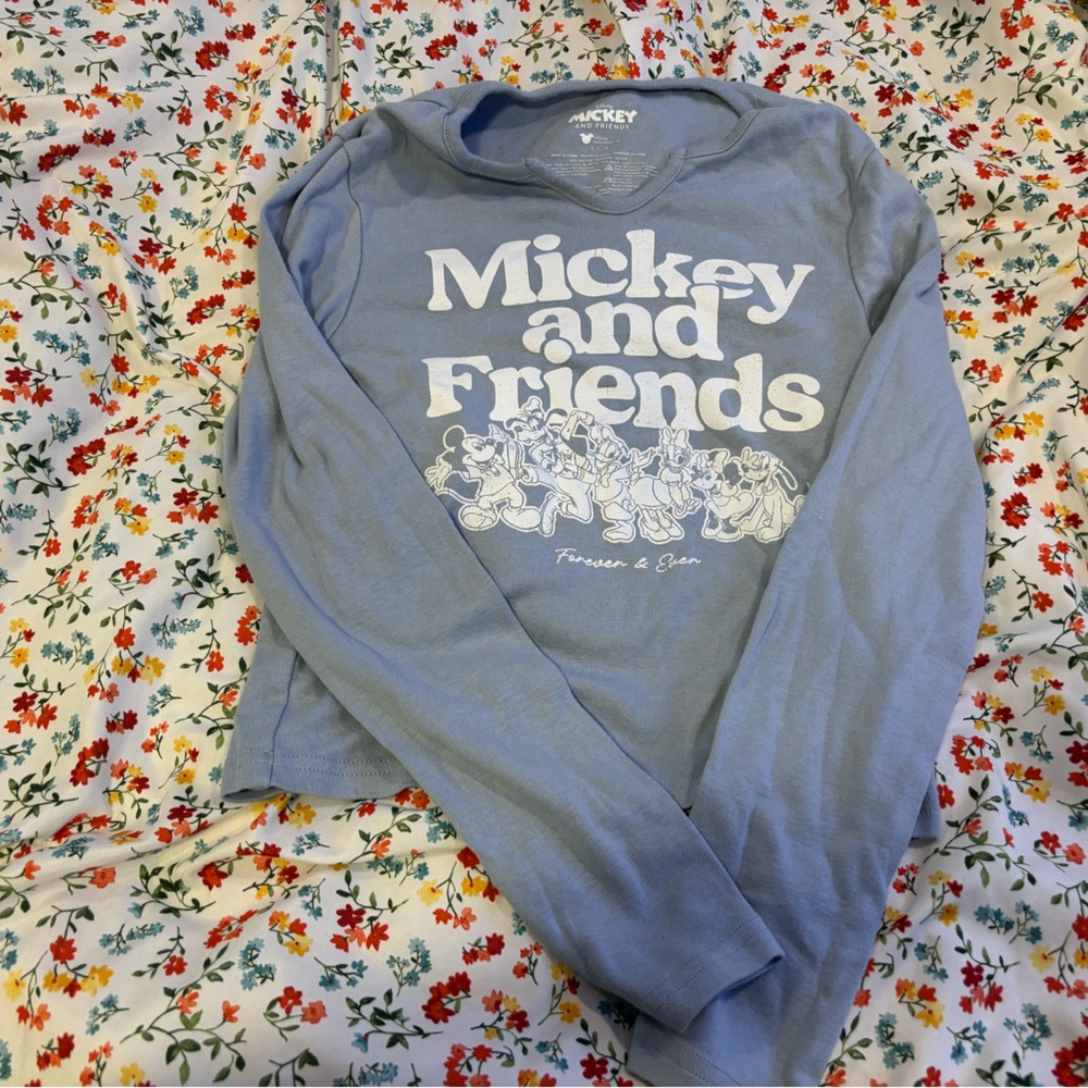 Disney Mickey and Friends Long Sleeve Shirt - Light Blue